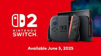 Promo image about the Switch 2 being available on June 5, 2025