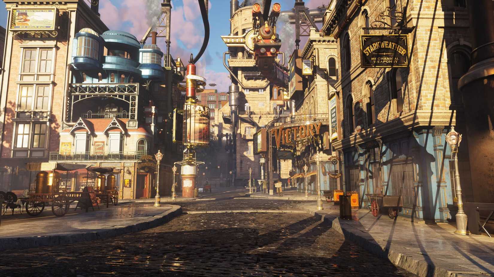 A look at a steampunk city in Clockwork Revolution.