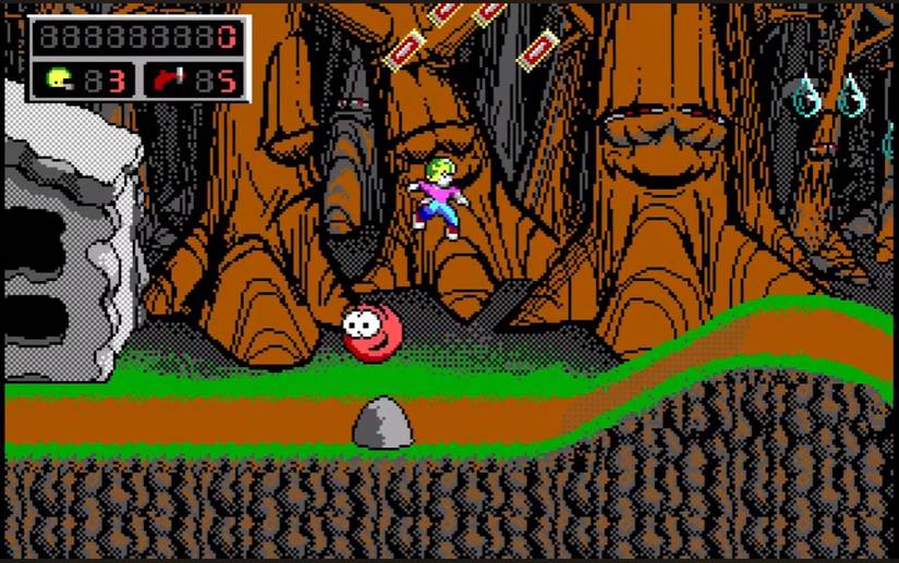 A screenshot of the first level in Commander Keen 4