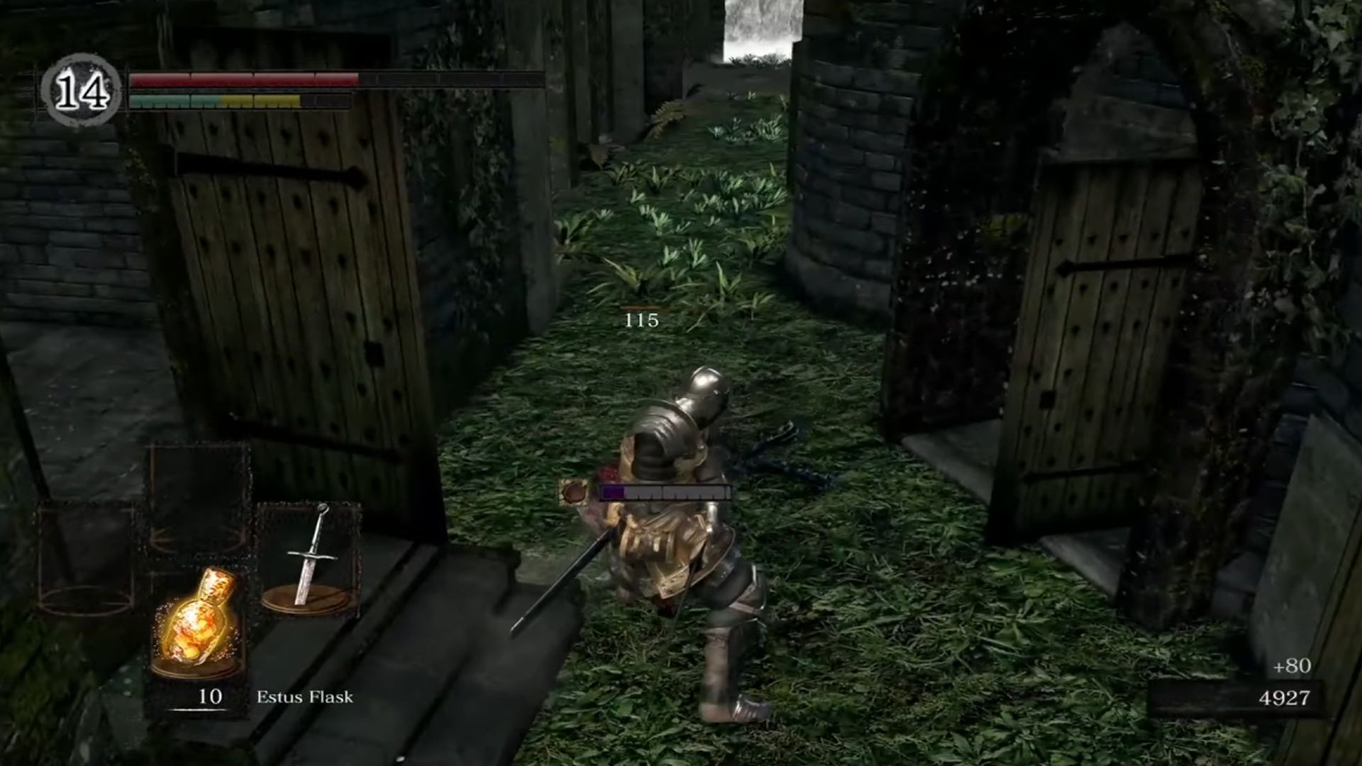 A screenshot of gameplay of Dark Souls