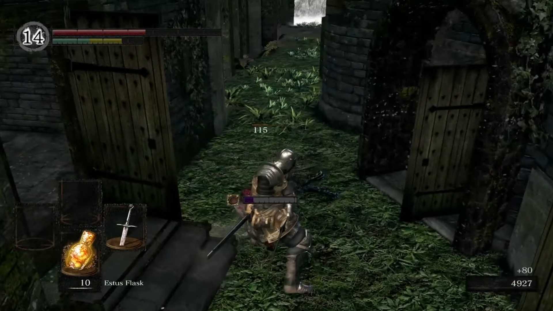 A screenshot of gameplay of Dark Souls
