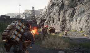 An image from the game Death Stranding 2: On The Beach, showing Sam in combat.