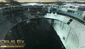 An image from the game Deus Ex: Human Revolution, showing a huge research facility based in the Arctic.