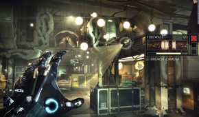 A screenshot from the game Deus Ex: Mankind Divided, showing the player hacking a camera.