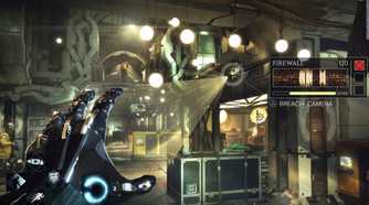 A screenshot from the game Deus Ex: Mankind Divided, showing the player hacking a camera.