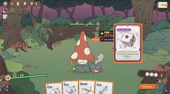 Diceomancer using a card on a mushroom guy