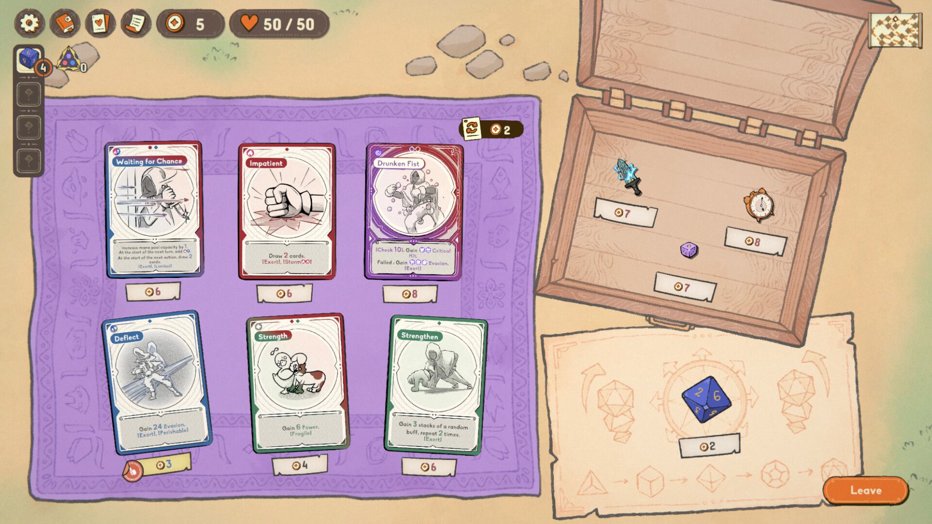 Diceomancer shop screen
