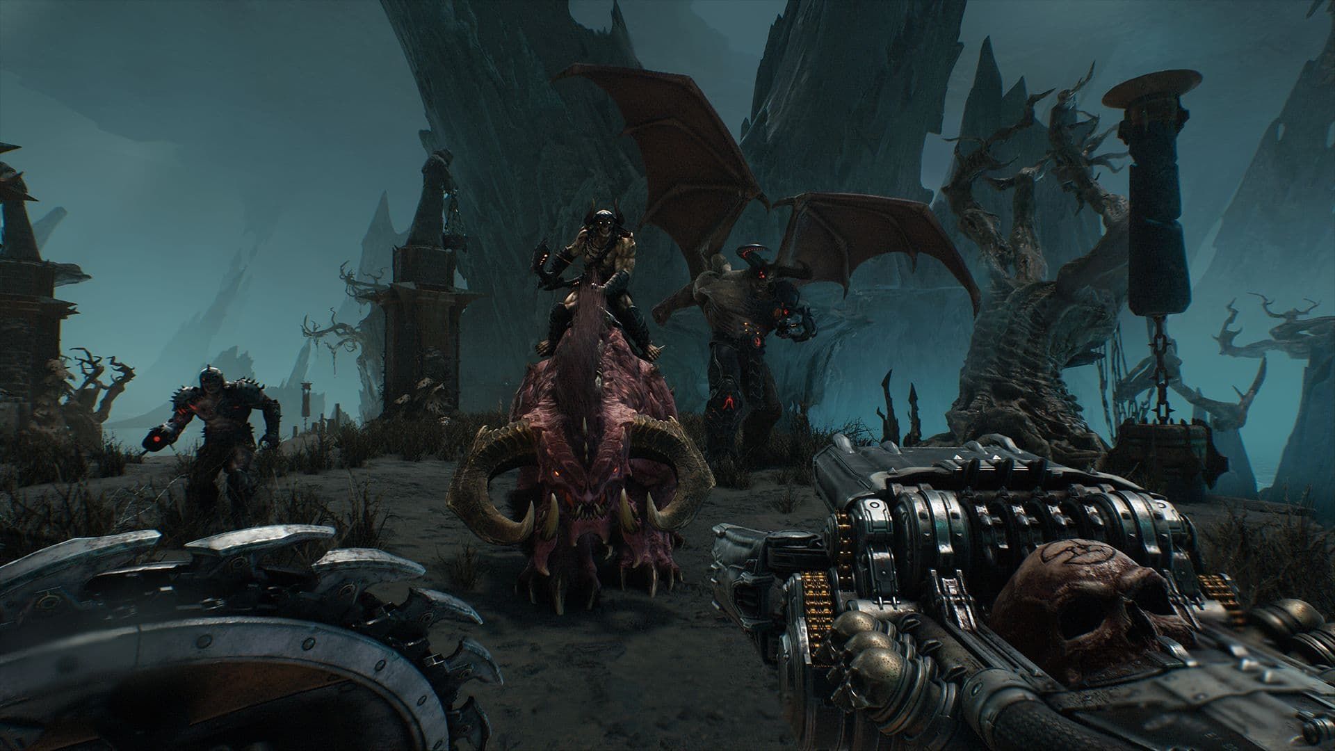 A group of enemies from Doom: The Dark Ages.