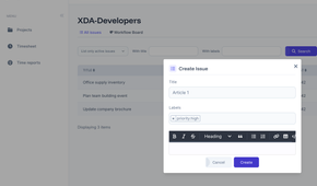 Eigenfocus - issue creation