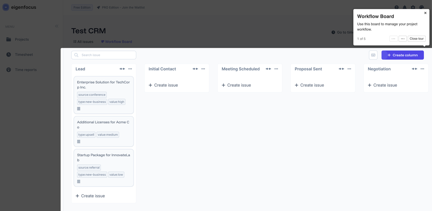 Eigenfocus - test CRM