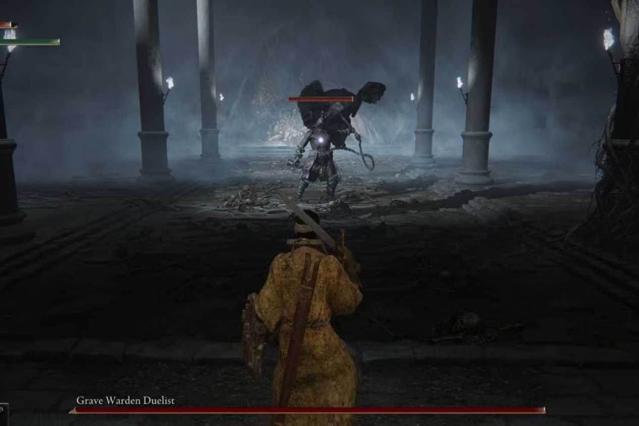 Elden Ring Grave Warden Duelist Play squaring up