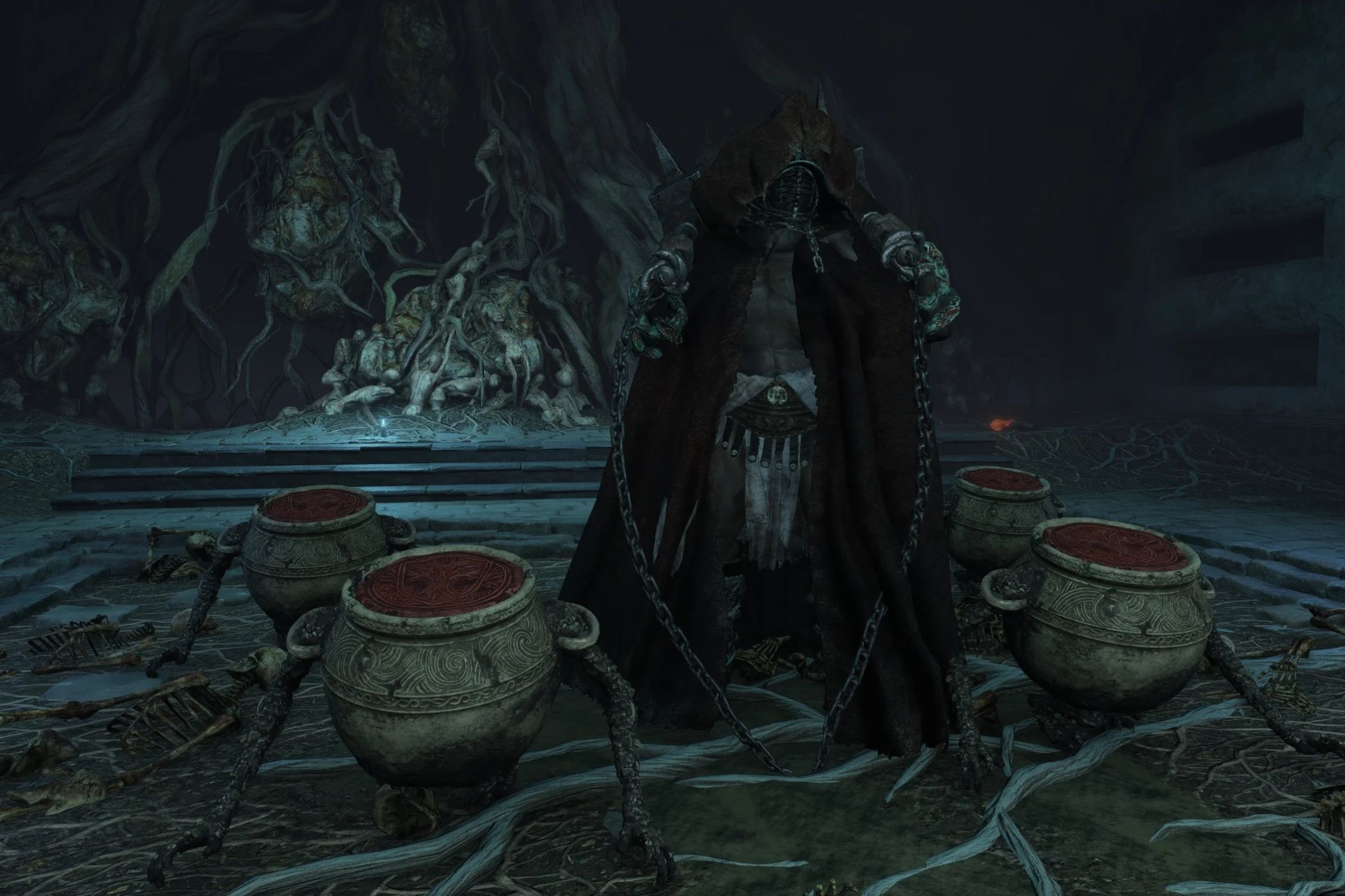 Elden Ring Grave Warden Duelist with jars