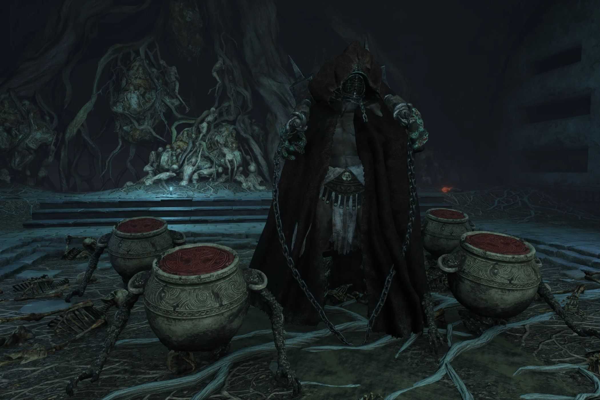 Elden Ring Grave Warden Duelist with jars