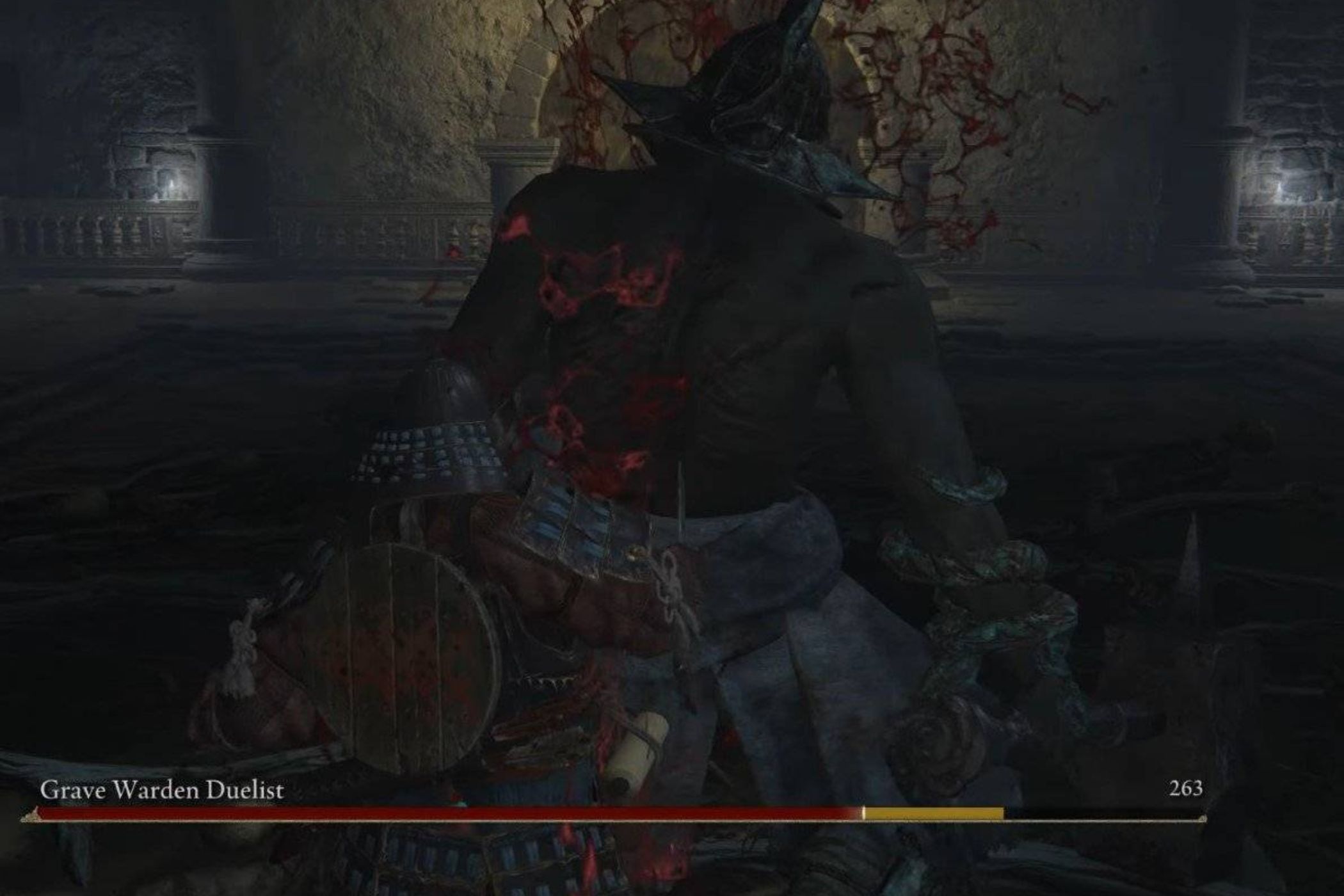 Elden RIng Grave Warden Duelist player backstabbing boss