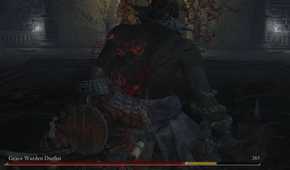 Elden RIng Grave Warden Duelist player backstabbing boss