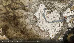 Screenshot from Elden Ring video game of the map over the Mountaintops of the Giants section