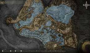 Screenshot of Elden Ring video game map over the Deeproot Depths section