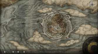 Screenshot of Elden Ring video game map over the Crumbling Farum Azula section