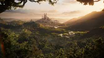 A zoomed out look at Albion in the rebooted Fable, with Bowerstone in the background.