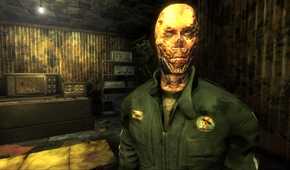 An image from the game Fallout: New Vegas, showing a man with a mutated face.