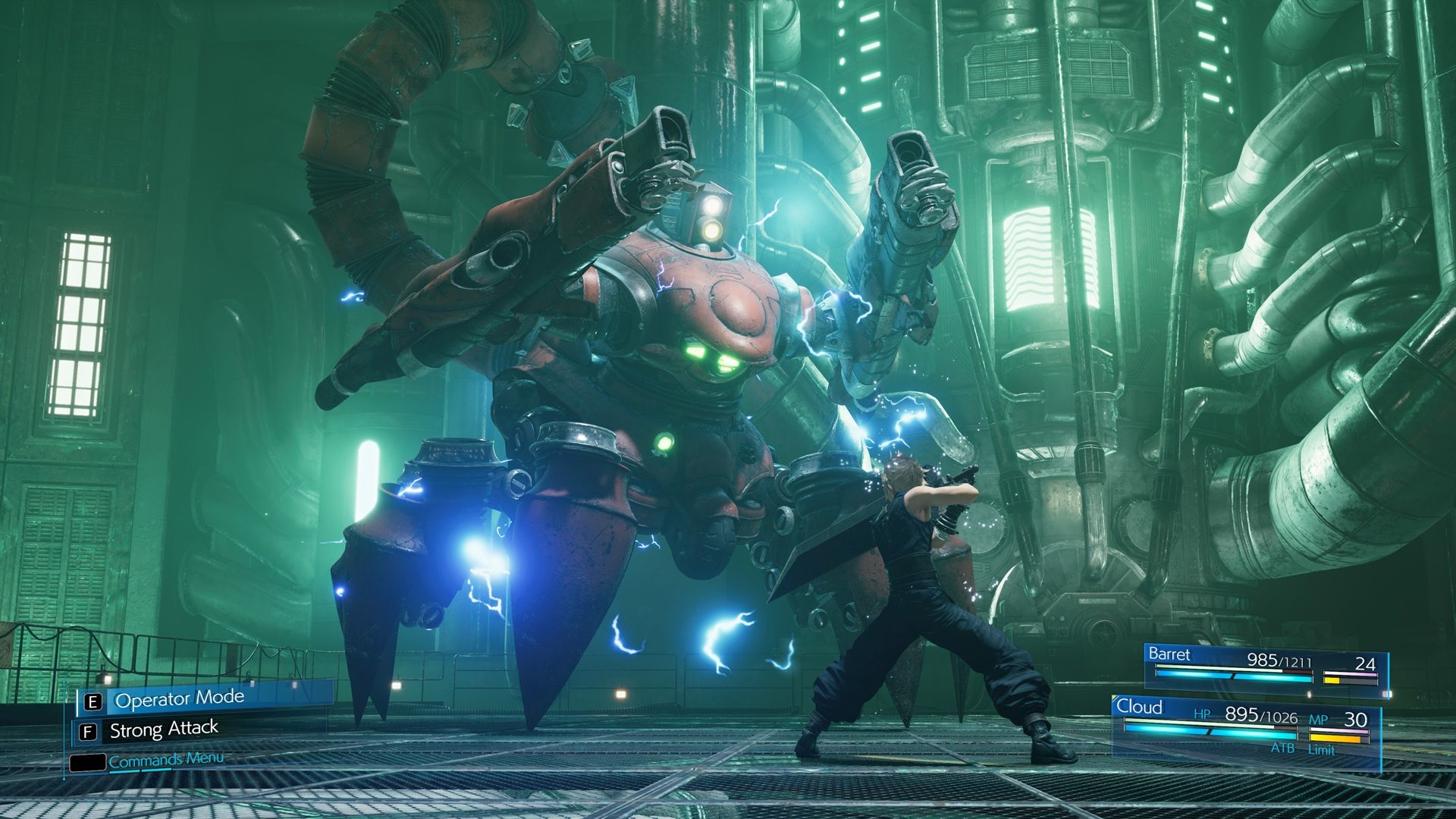 A screenshot of gameplay from Final Fantasy VII Remake