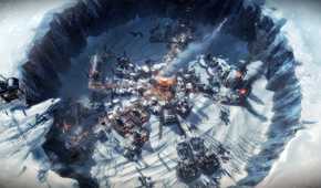 city built around power core in desolate winter