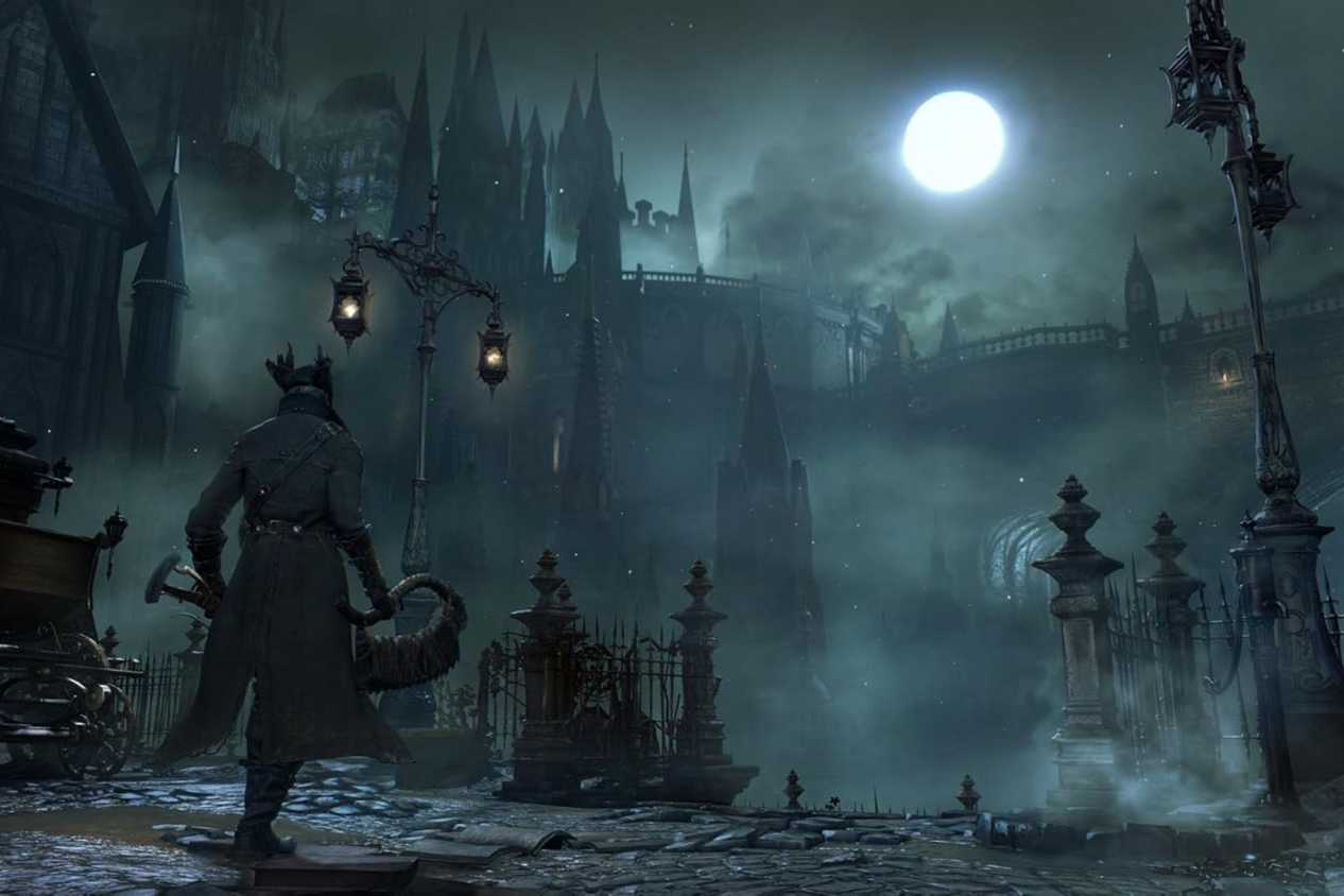 Bloodborne Hunter walking city streets