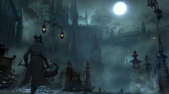 Bloodborne Hunter walking city streets