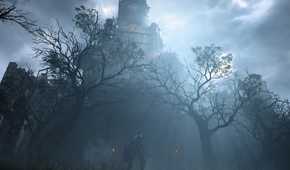 Demons Souls knight standing in front of castle