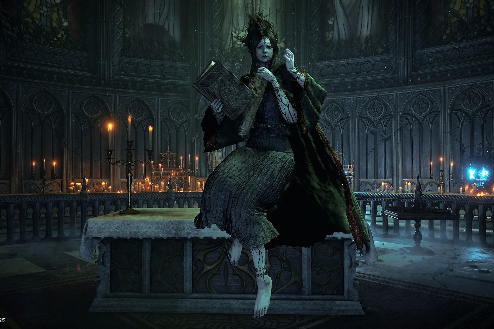 Demons Souls witch boss in back of building