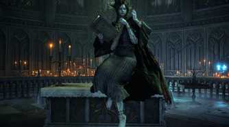 Demons Souls witch boss in back of building