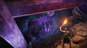 Elden Ring player standing at top of crystal cliffs
