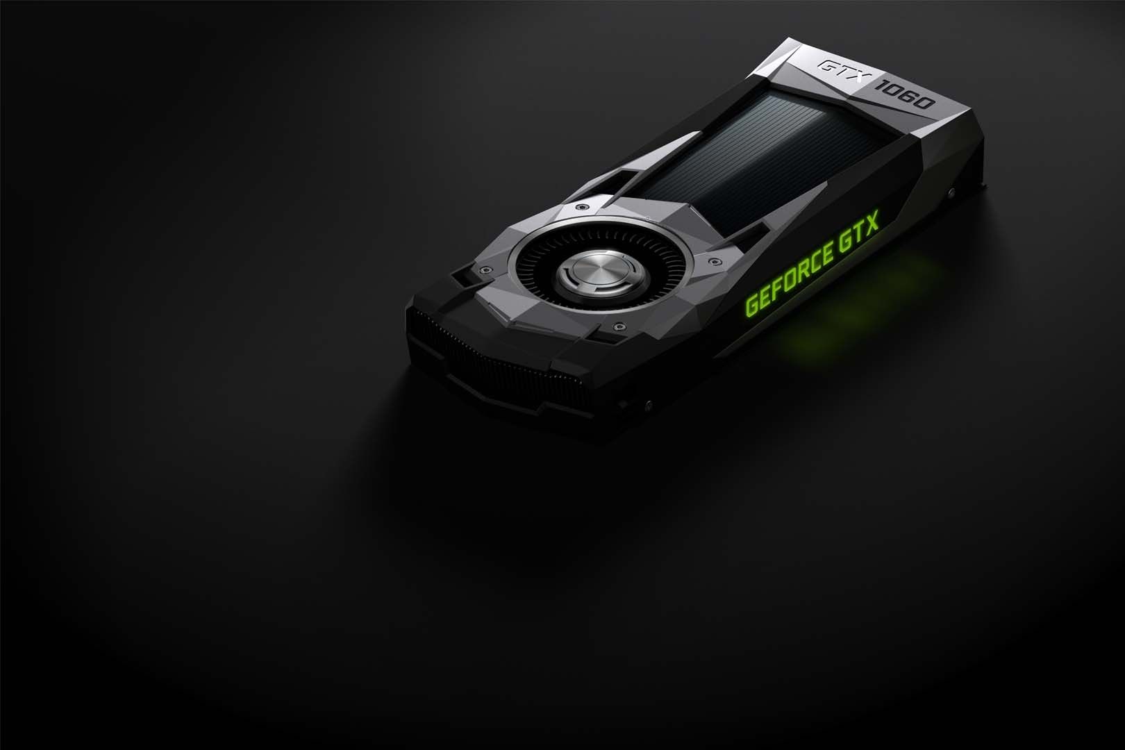 An Nvidia graphics cards on a black background