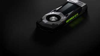 An Nvidia graphics cards on a black background