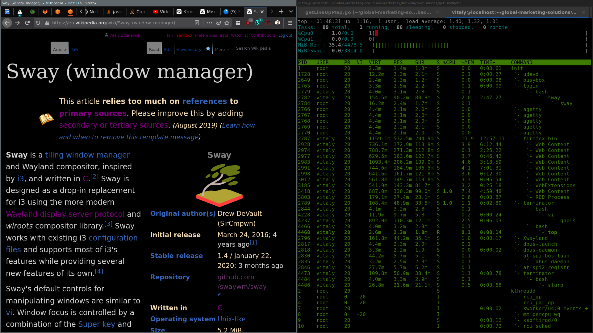 Gentoo-sway-window-manager
