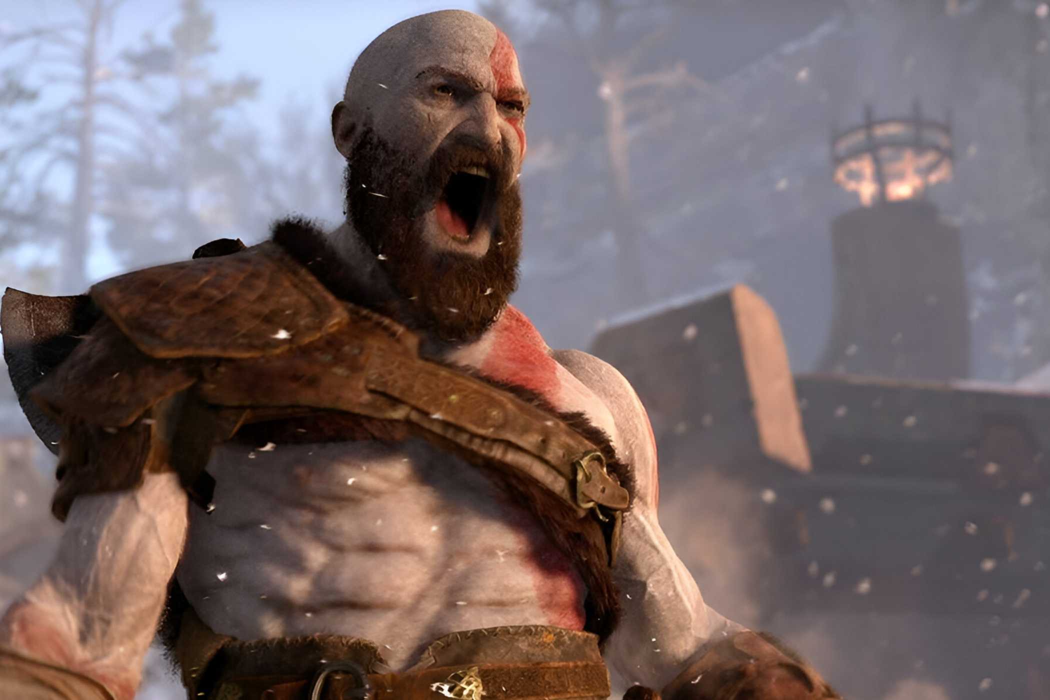 An image of Kratos from the 2018 game God of War.
