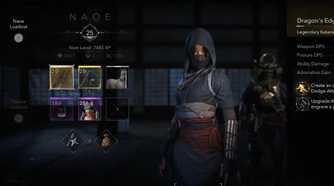 Assassin's Creed Shadows Naoe equipment menu