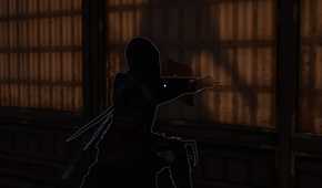 Assassin's Creed Shadows Naoe stabbing enemy through wall
