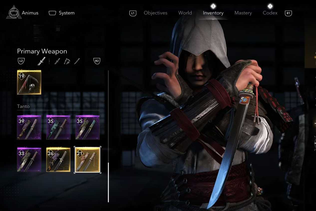 Assassin's Creed Shadows Naoe weapons