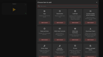 Homarr dashboard item add