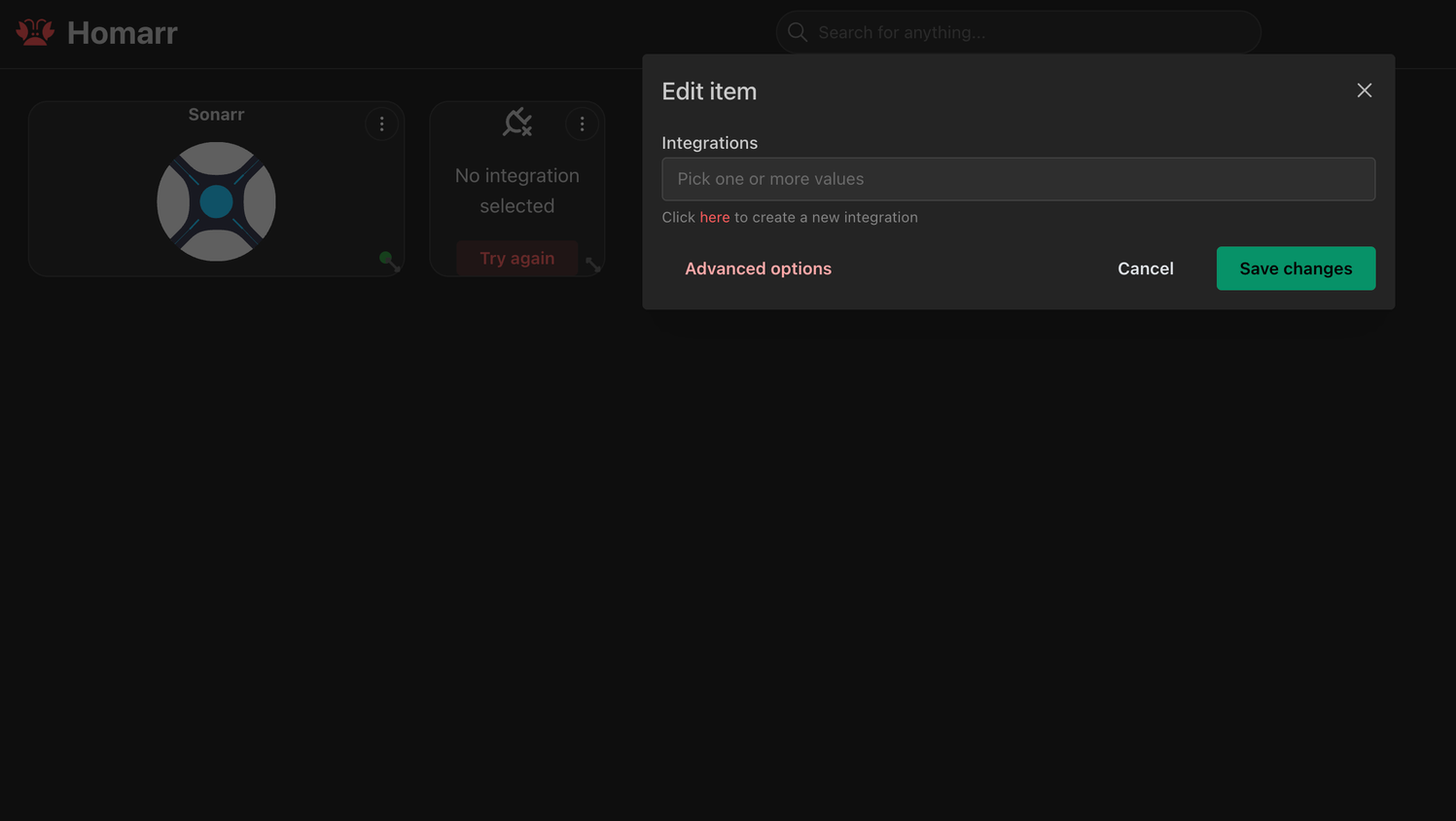Homarr integrations