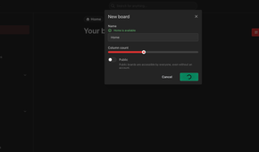 Home dashboard options