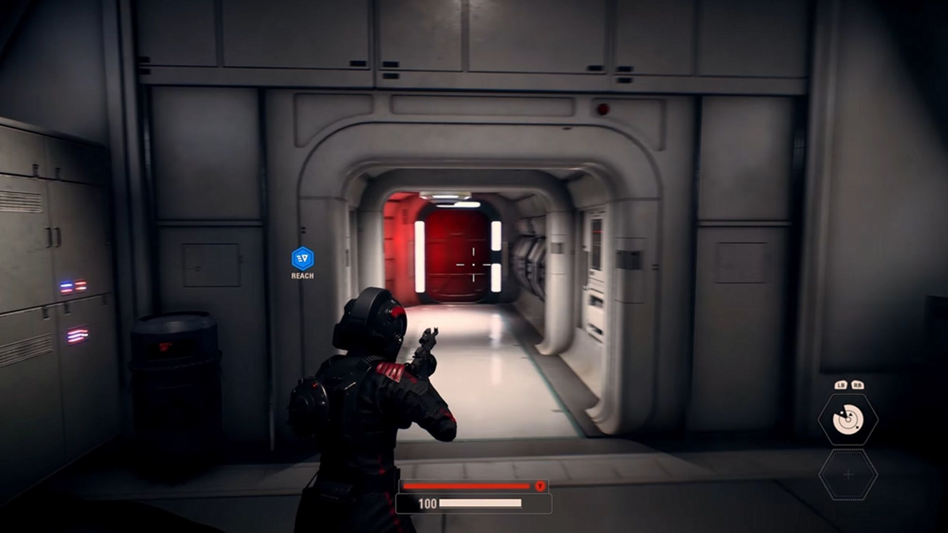 A screenshot of Iden Versio in EA's Star Wars Battlefront 2.