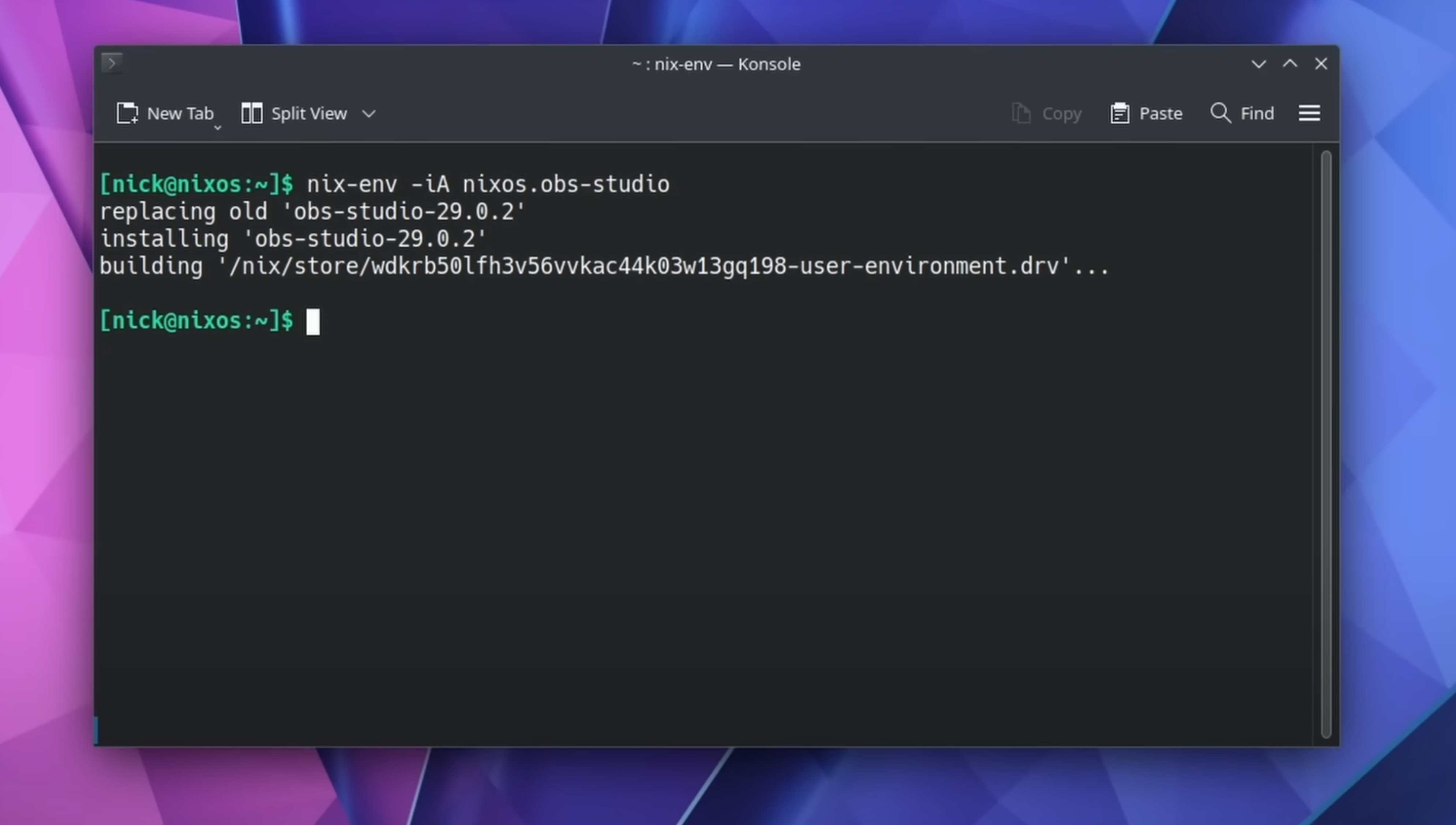 installing OBS on NixOS