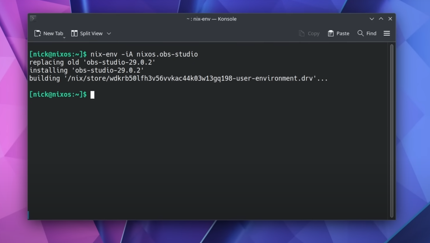 installing OBS on NixOS