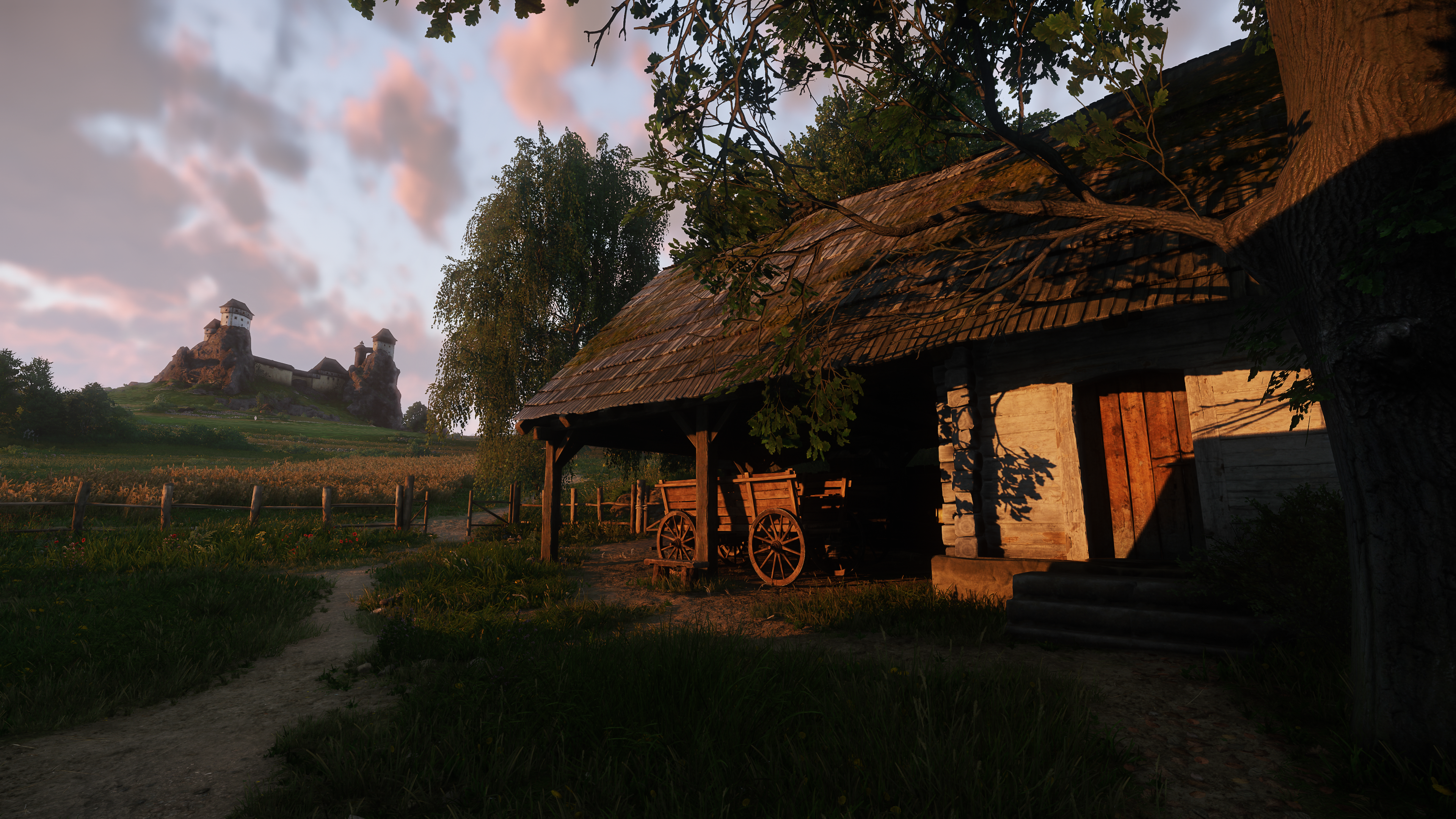 KCDII a barn hit by sunset