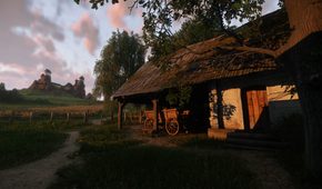 KCDII a barn hit by sunset
