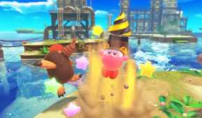 A picture of Kirby and the Forgotten Land on the Nintendo Switch 1.