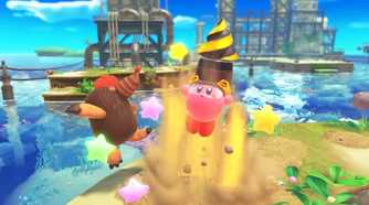 A picture of Kirby and the Forgotten Land on the Nintendo Switch 1.