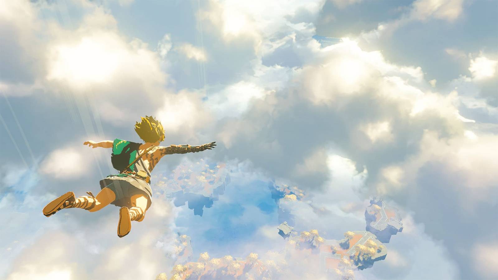 Link skydiving at the beginning of The Legend of Zelda: Tears of the Kingdom.